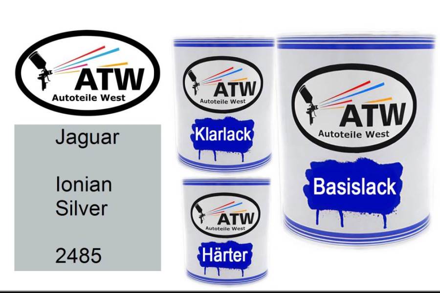 Jaguar, Ionian Silver, 2485: 1L Lackdose + 1L Klarlack + 500ml Härter - Set, von ATW Autoteile West.